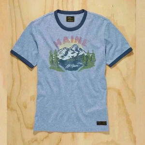 NWOT Todd Snyder x L.L. Bean Maine-Ah Maine Ringer Short Sleeve Tee Blue M